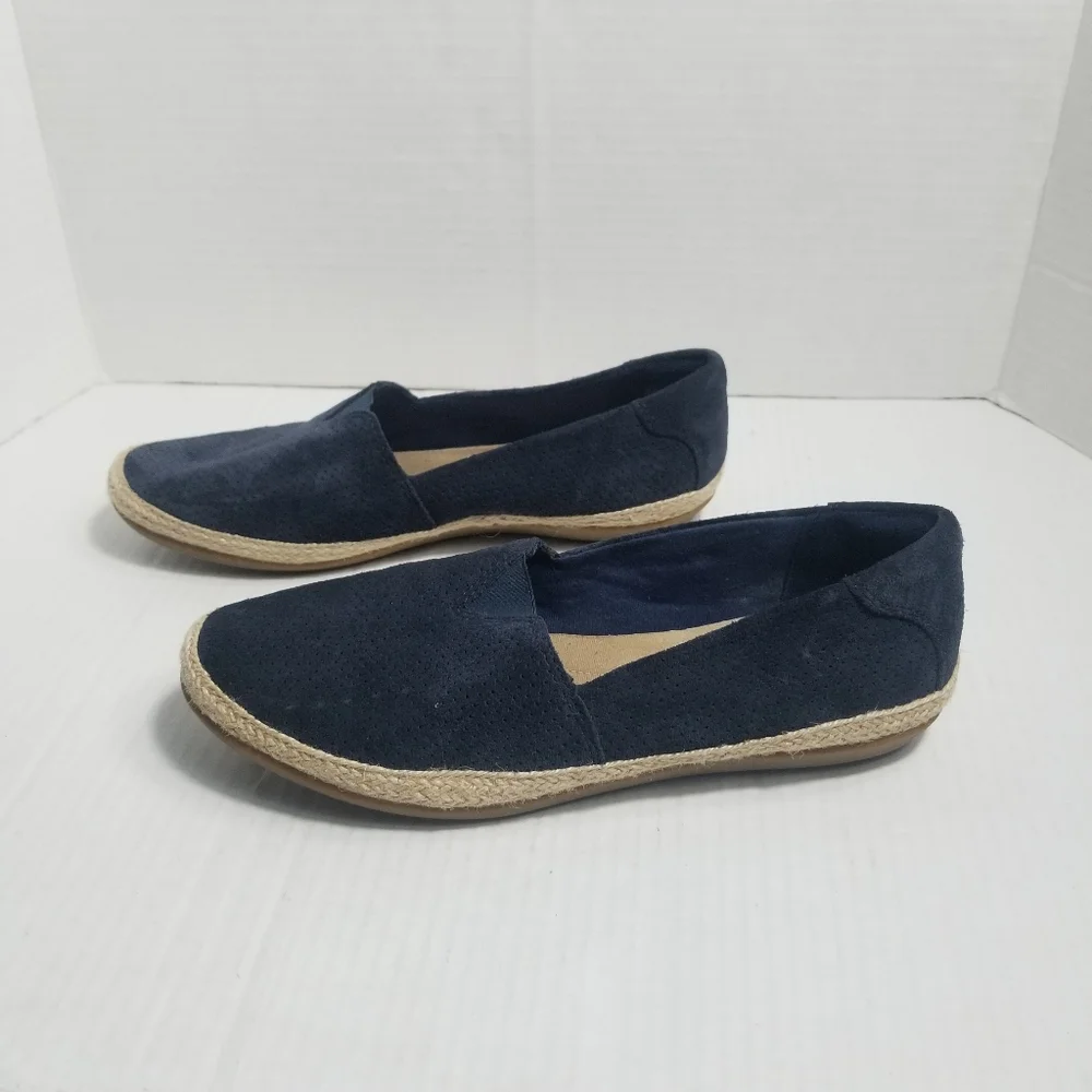 CLARKS COLLECTIONS WOMEN'S NAVY ESPADRILLES SIZE 8.5
